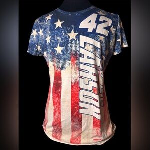 Kyle Larson #42 NASCAR USA Flag Graphic Tee – Size 2XL - Short Sleeve